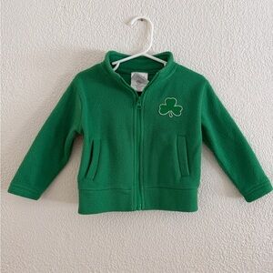 Green Kids Fleece Jacket with Shamrock